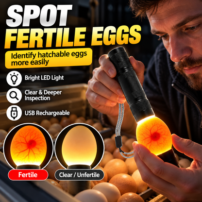 Rechargeable LED Egg Candler - Cool Light Embryo Inspection Tool