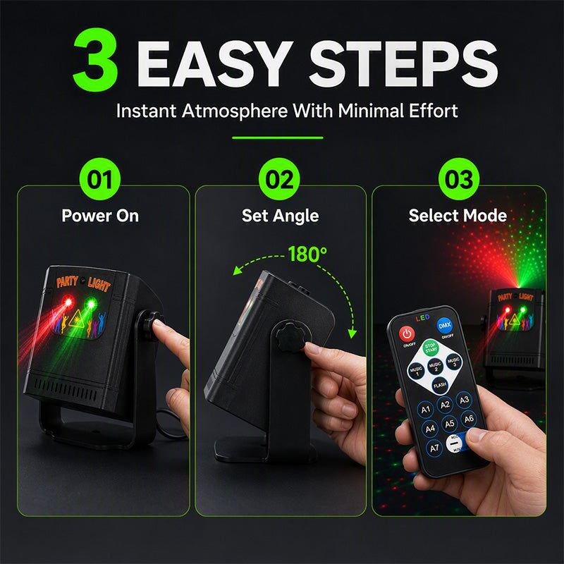 Music-Sync Party Laser Light 68 Dynamic Patterns + Remote