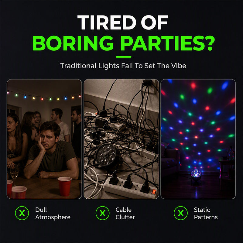 Music-Sync Party Laser Light 68 Dynamic Patterns + Remote