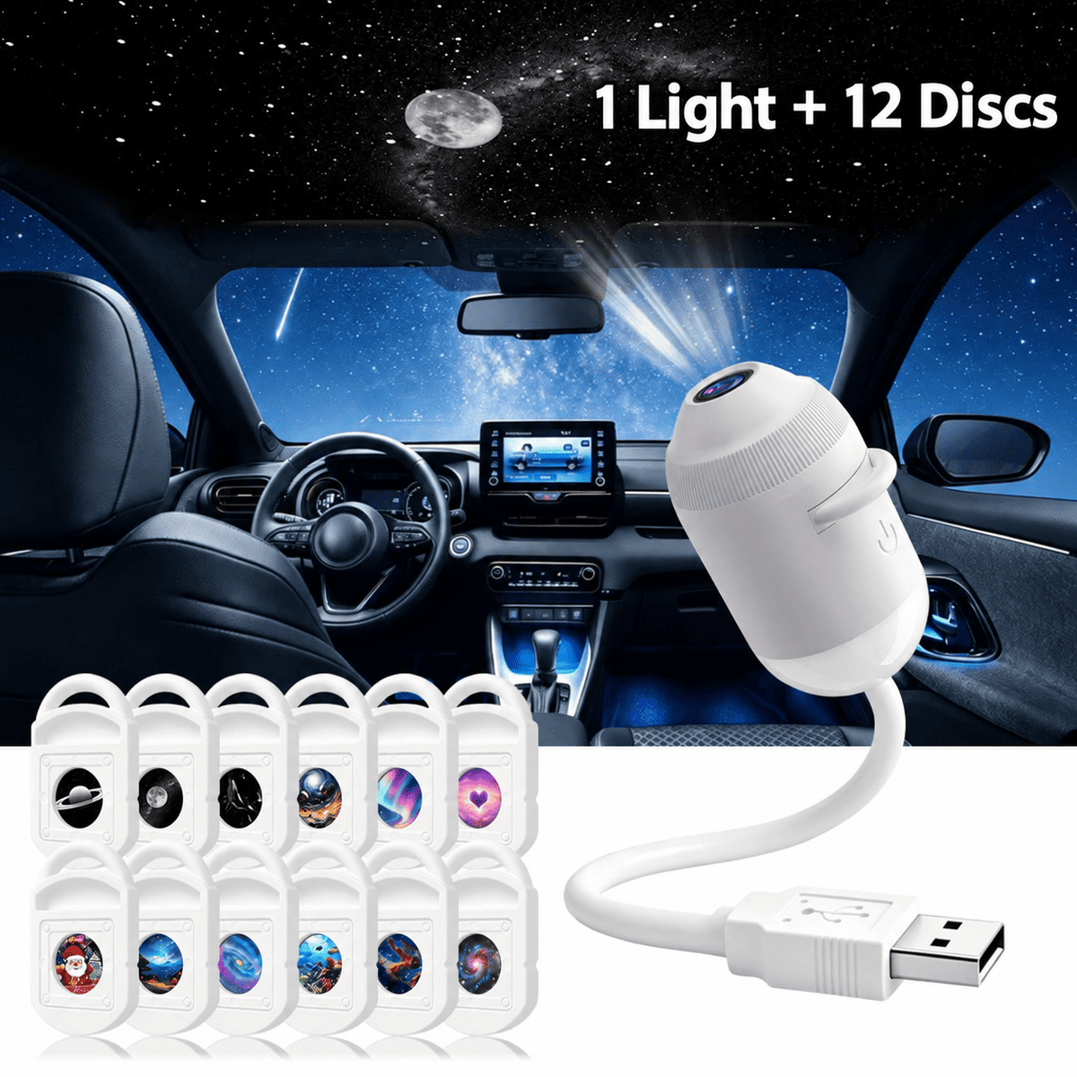 2-in-1 Galaxy Projector Night Light