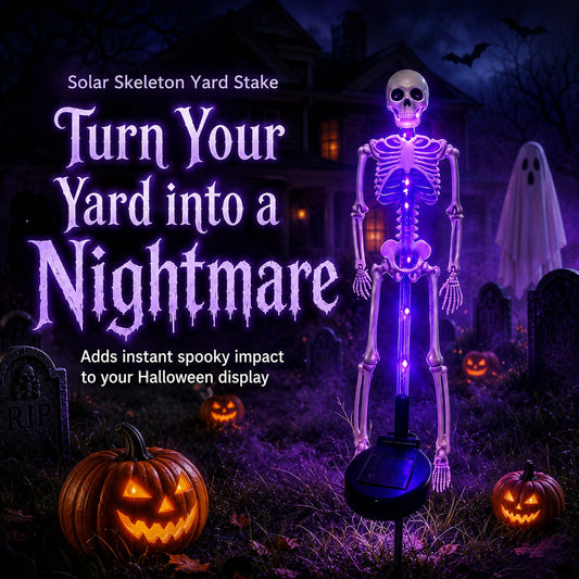 Solar Skull Garden Stake Light