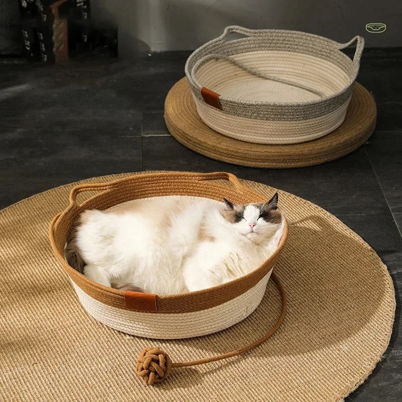 Handwoven Cotton Cat Bed