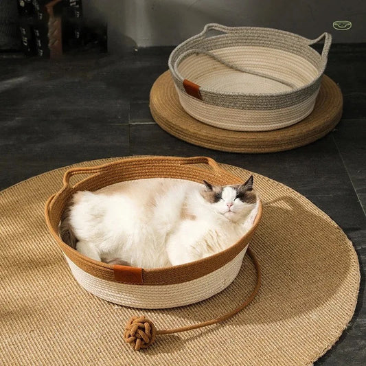 Handwoven Cotton Cat Bed