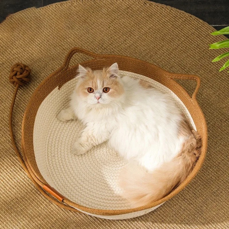 Handwoven Cotton Cat Bed