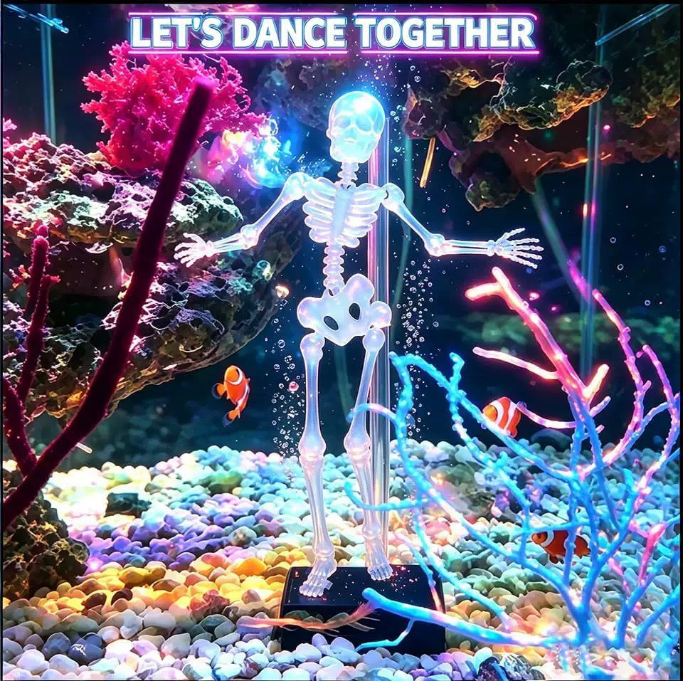 Dancing Skeleton Aquarium Ornament