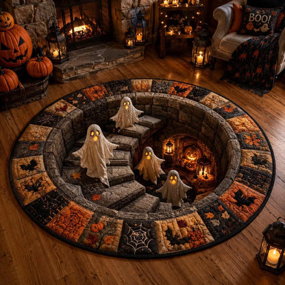 Haunted Stairway Halloween Rug