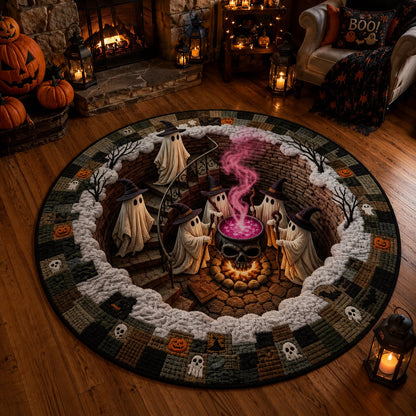 Haunted Stairway Halloween Rug