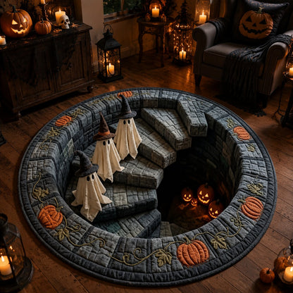 Haunted Stairway Halloween Rug