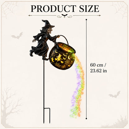 Lighted Witch Cauldron Stake