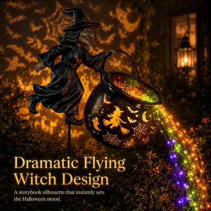 Lighted Witch Cauldron Stake