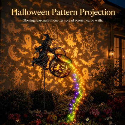 Lighted Witch Cauldron Stake