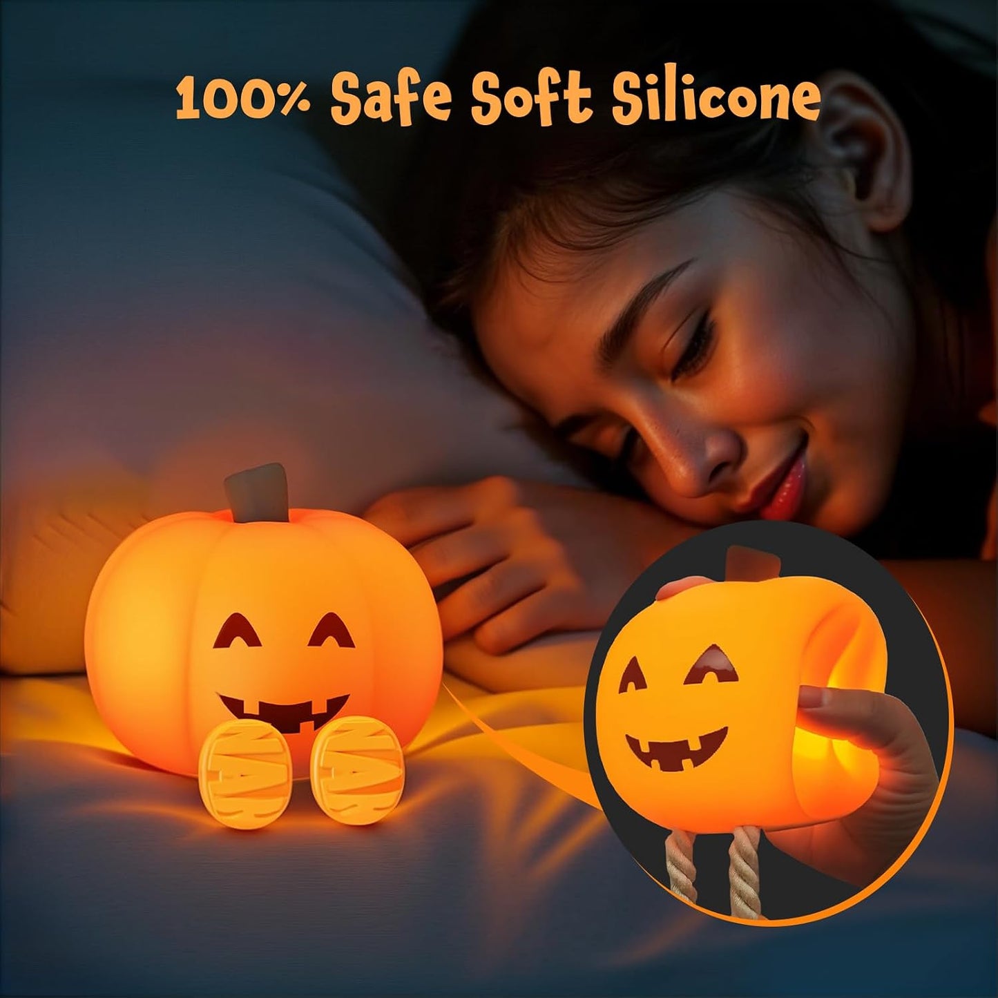 Rechargeable Silicone Pumpkin Light