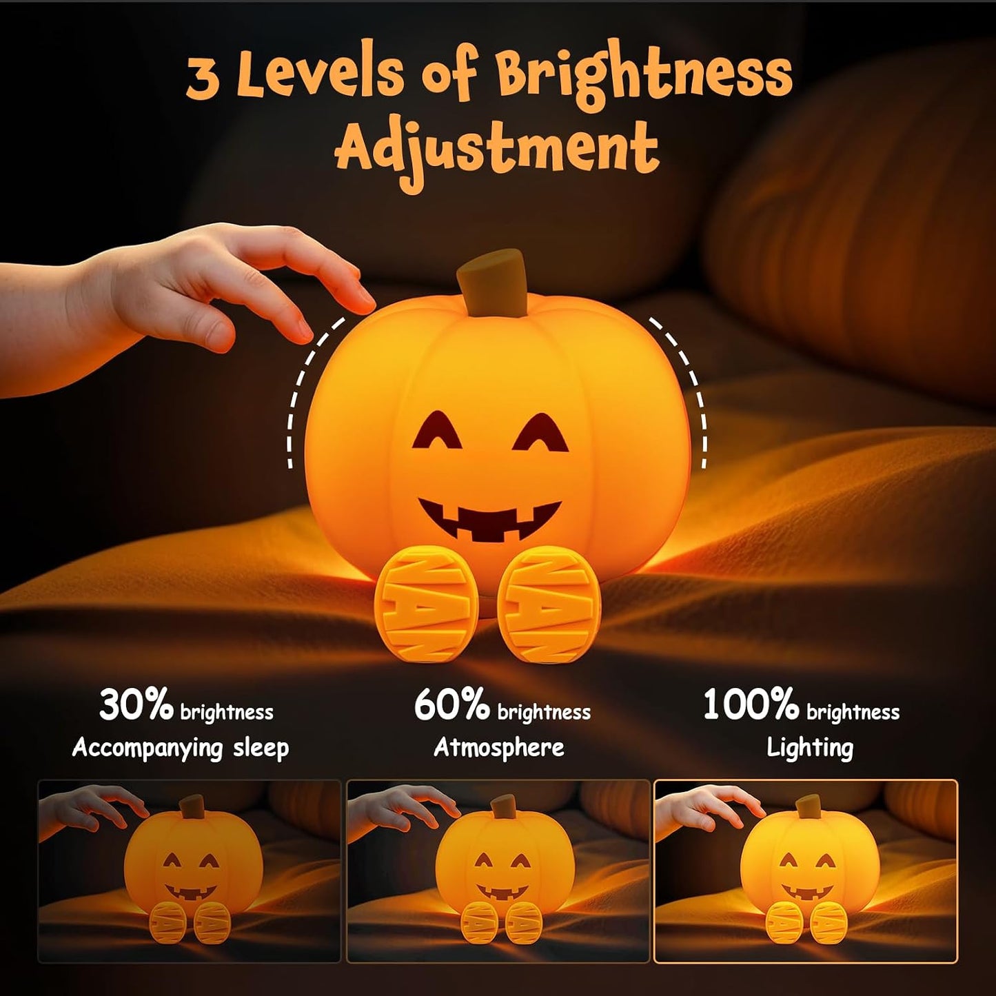 Rechargeable Silicone Pumpkin Light