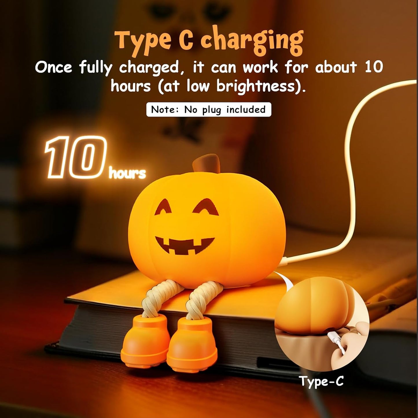 Rechargeable Silicone Pumpkin Light