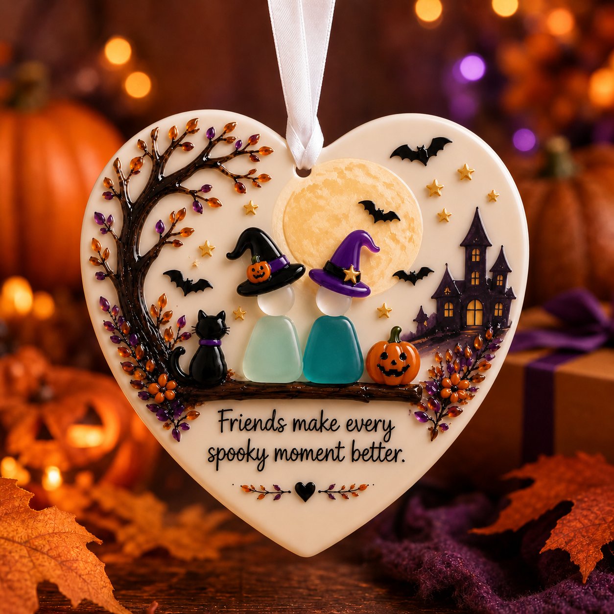 Halloween Pumpkin Friendship Ornament