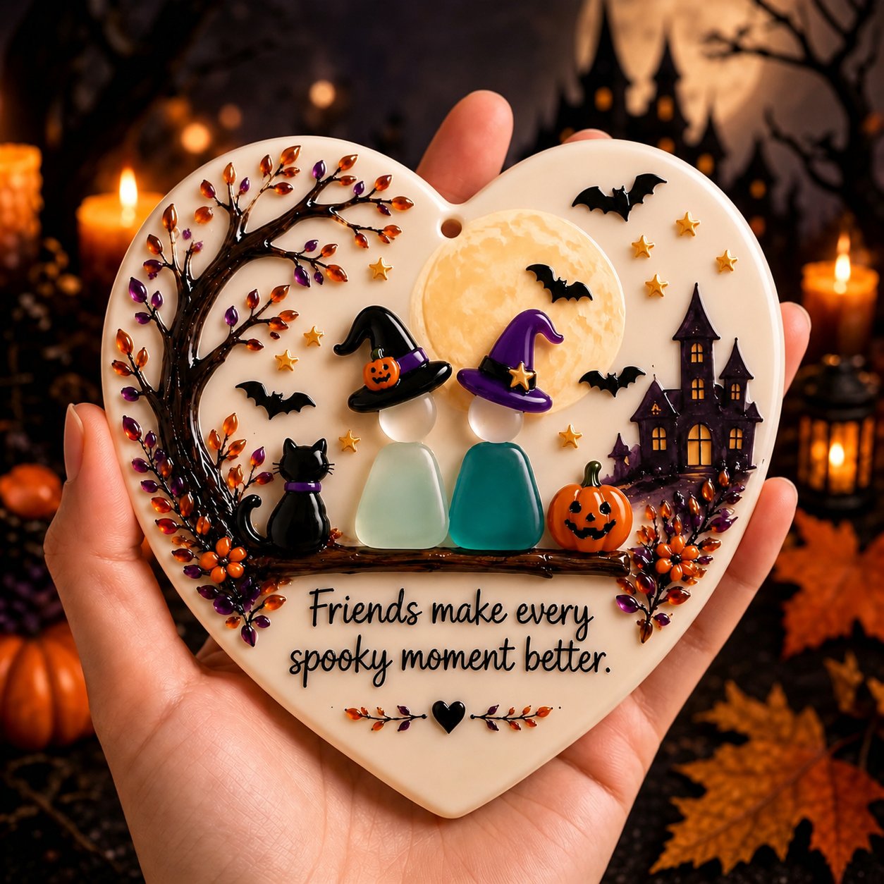 Halloween Pumpkin Friendship Ornament