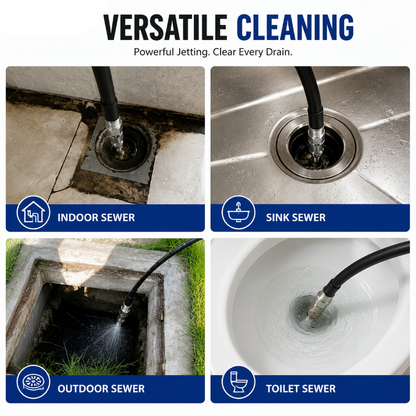 6500 PSI Stainless Steel Sewer Jetter Nozzle 1/4" Quick Connect Drain Cleaning Attachment for Pressure Washers