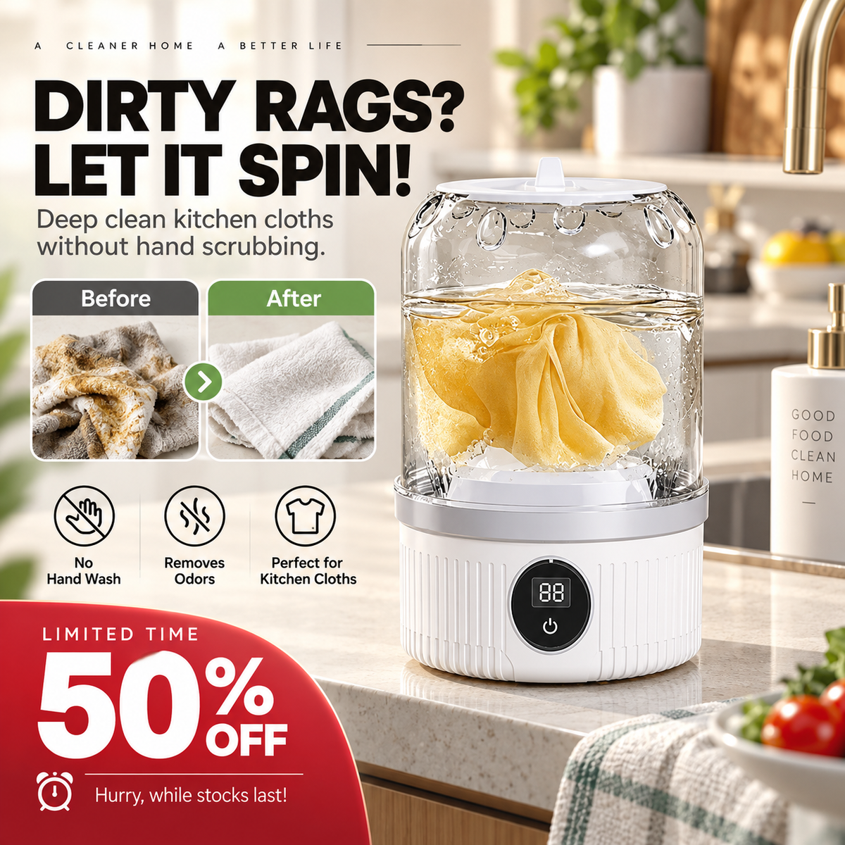 Mini Portable Cordless Washing Machine - Rechargeable Underwear & Sock Washer