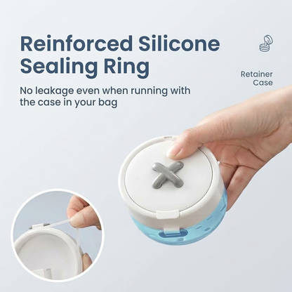 Retainer & Denture Cleaner Case with Drain Tray