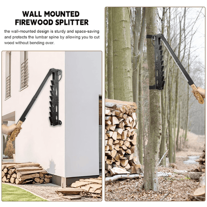 German Quality Wall Mounted Kindling Splitter, Safe Manual Firewood Splitting Tool