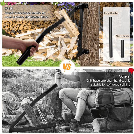 German Quality Wall Mounted Kindling Splitter, Safe Manual Firewood Splitting Tool